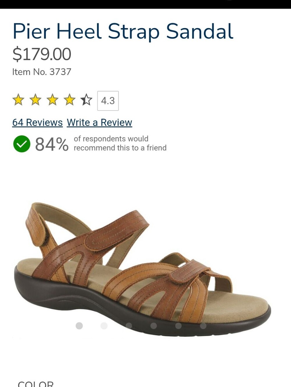 SAS American Leather Strappy Sandal in Brown Leather